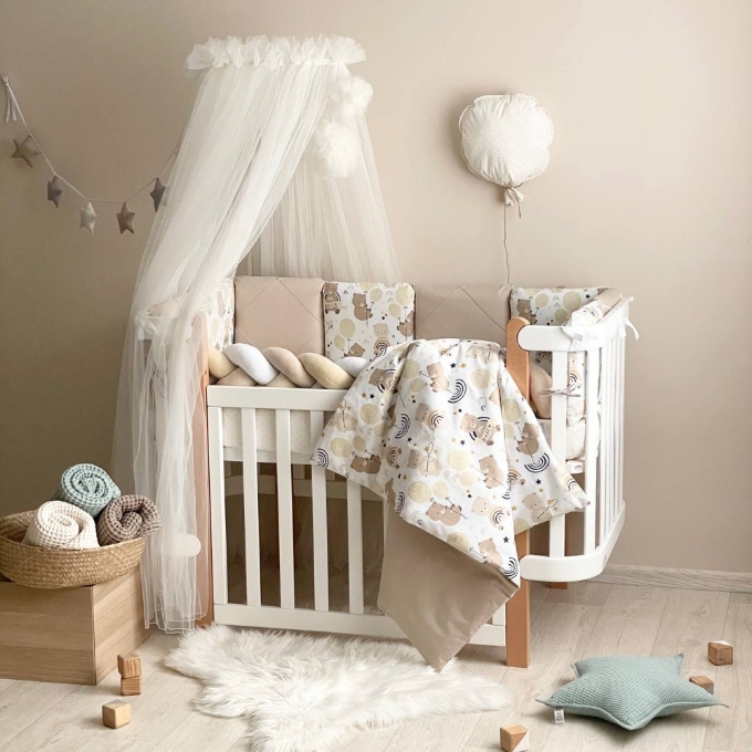 Set lenjerie Patut Bebe Copii 7 piese Ursulet de plus (12)